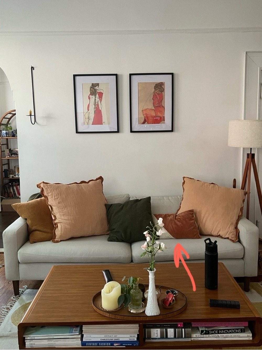 West Elm - Two-Tone Rectangle Throw Pillow in Terracotta and Cream